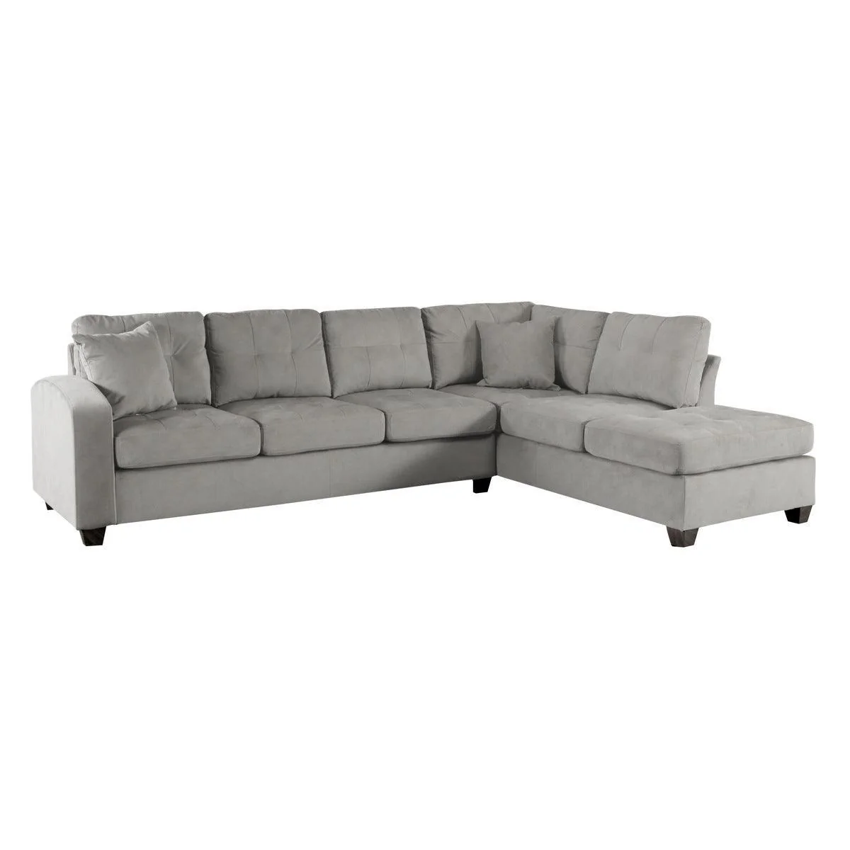 Emilio Gray Fabric 3-Piece Reversible Sectional With Ottoman - Image 2