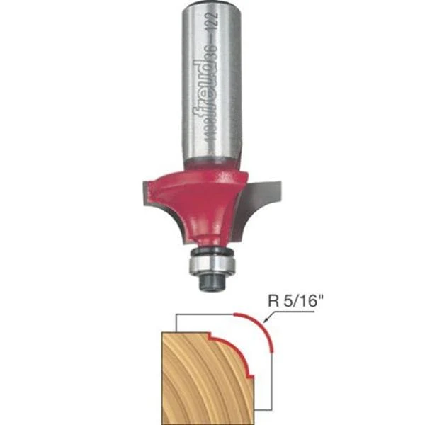 36-122 Quadra-Cut Beading Router Bit 5/16" Radius 1/2" Shank - Image 1