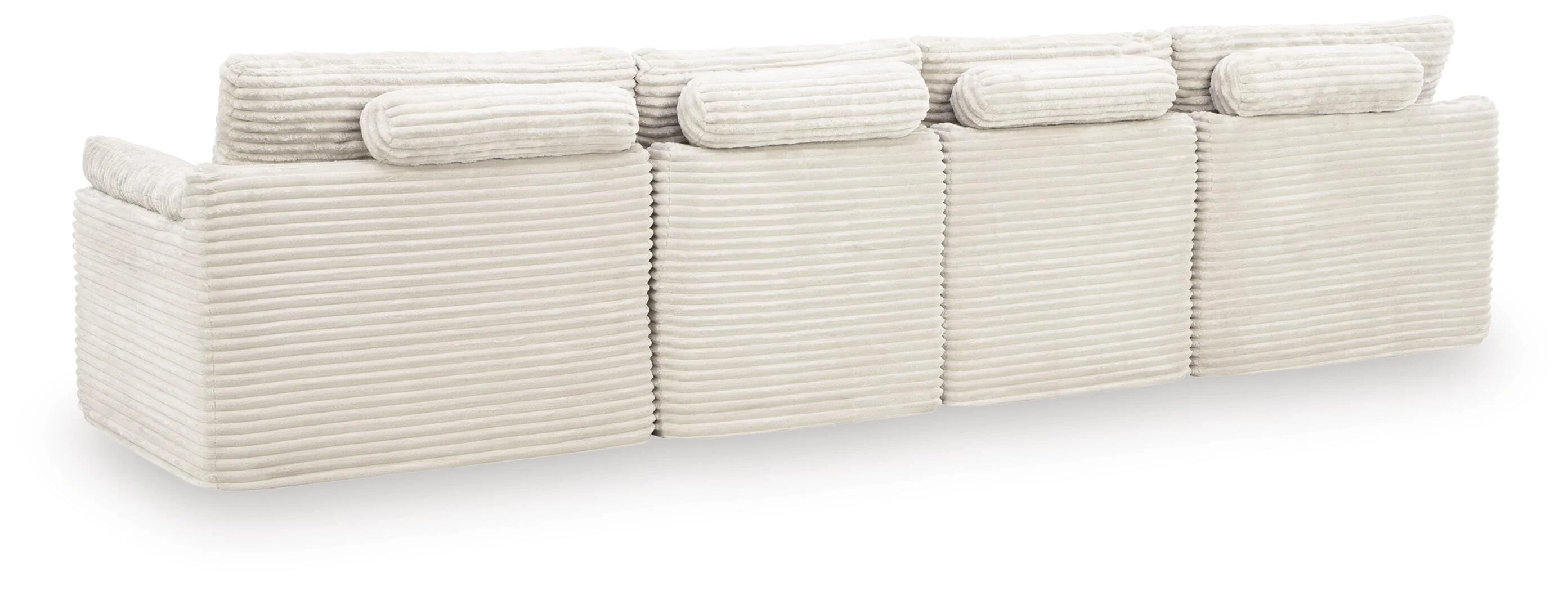 Fannin Ivory 4-Piece Sectional with Ottoman - Image 3
