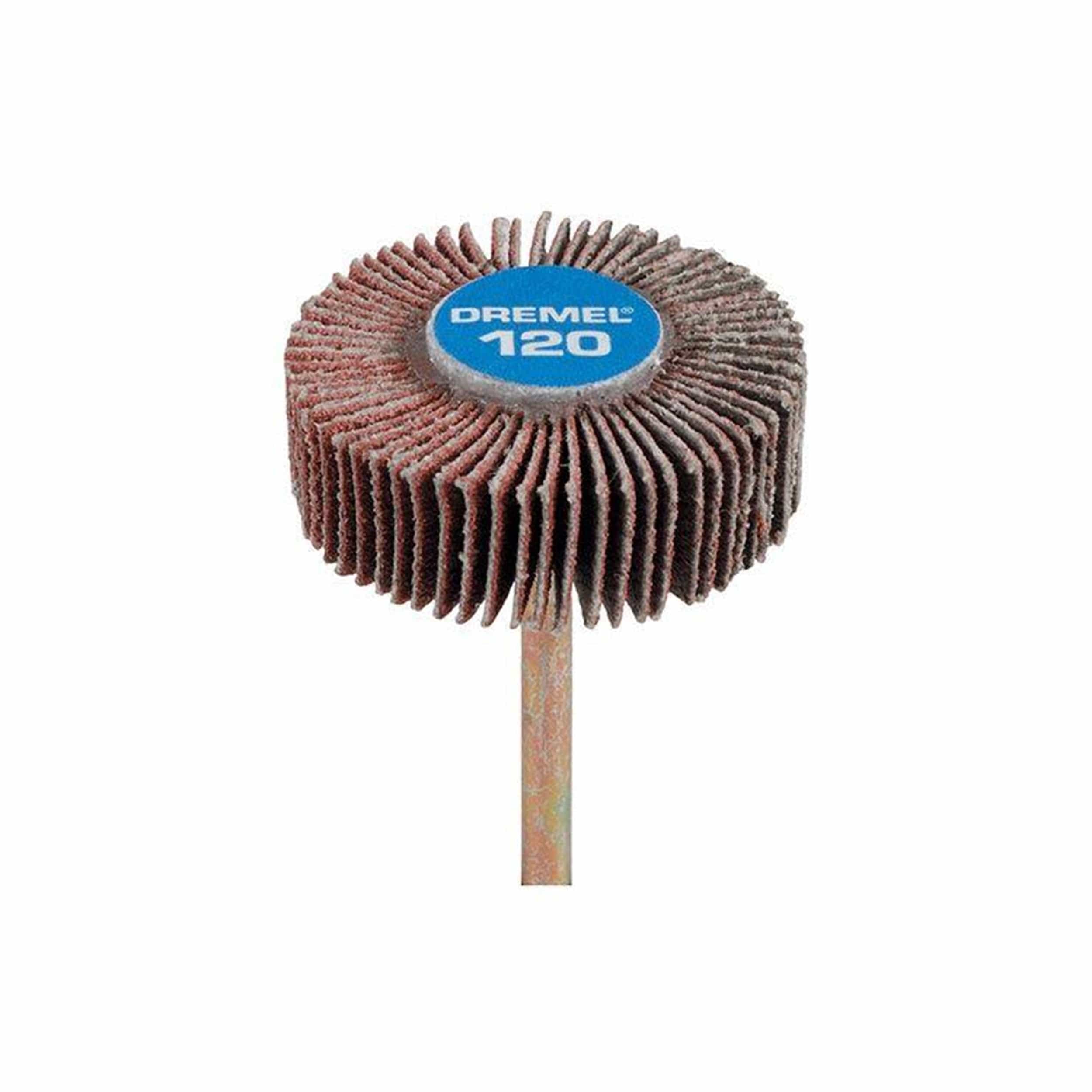 Flapwheel, 3/8″ Thick, 1/8″ Shank, 120 Grit