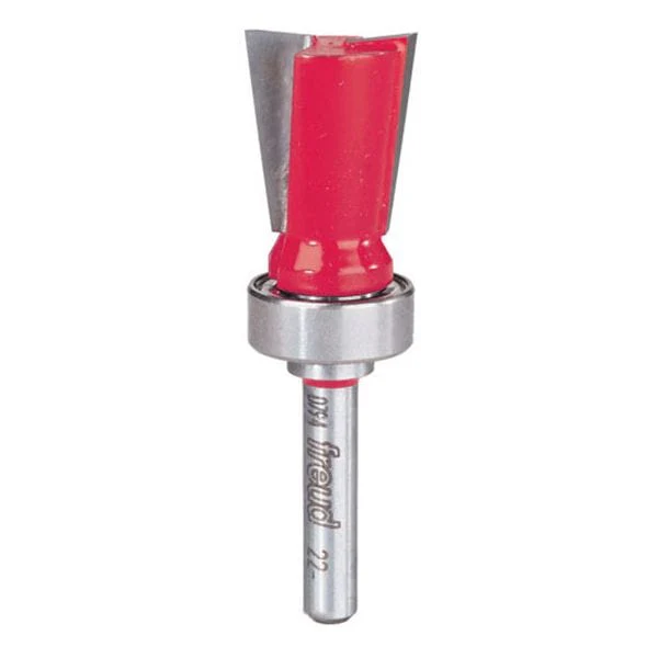 22-508 Dovetail Router Bit with Top Bearing 1/4" SH 9/16" D 14 Degrees - Image 1