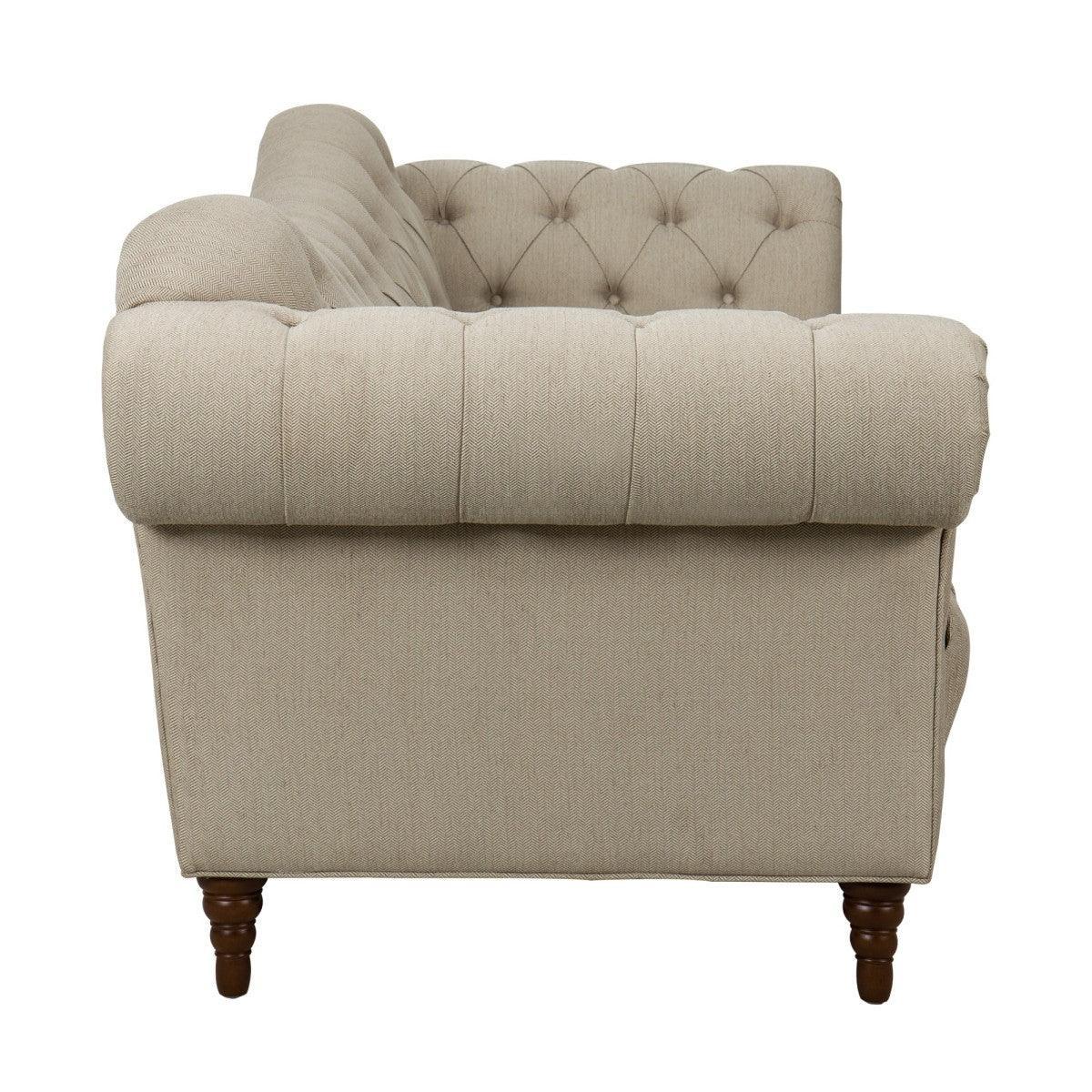 St.claire Brown Fabric Tufted Sofa - Image 3