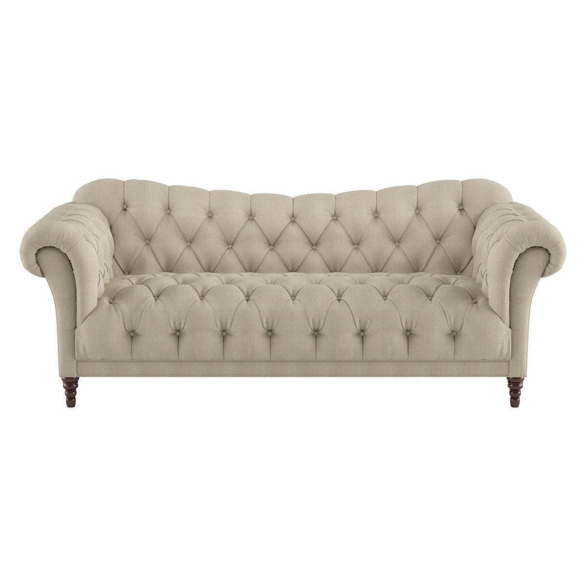 St.claire Brown Fabric Tufted Sofa - Image 1