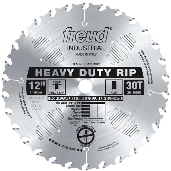 12" Full Kerf Heavy Duty Rip Blade - Image 1