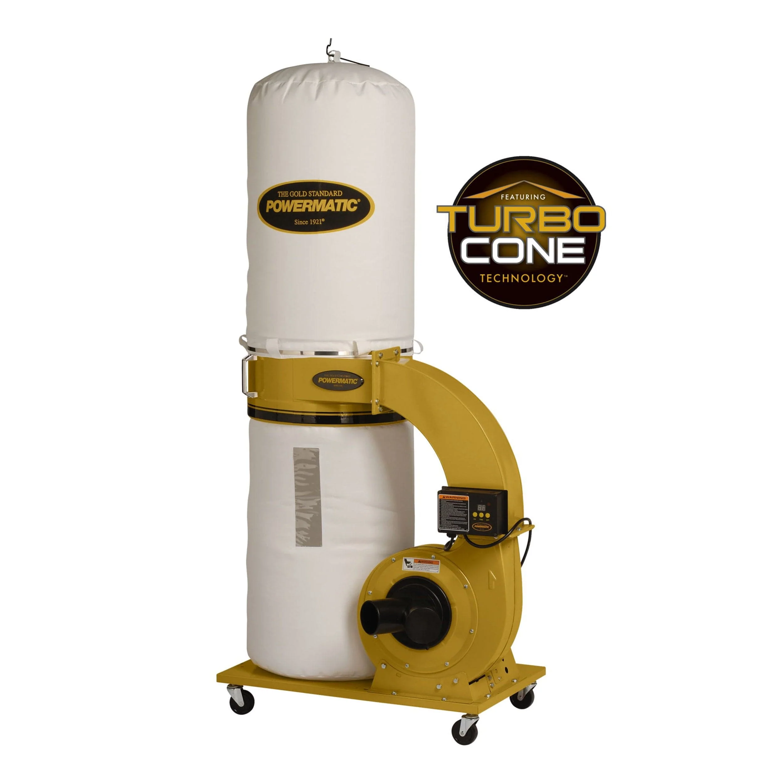 TurboCone Dust Collector with 30-Micron Bag Filter Kit – 1-3/4 HP 1 Ph 115/230V – PM1300TX