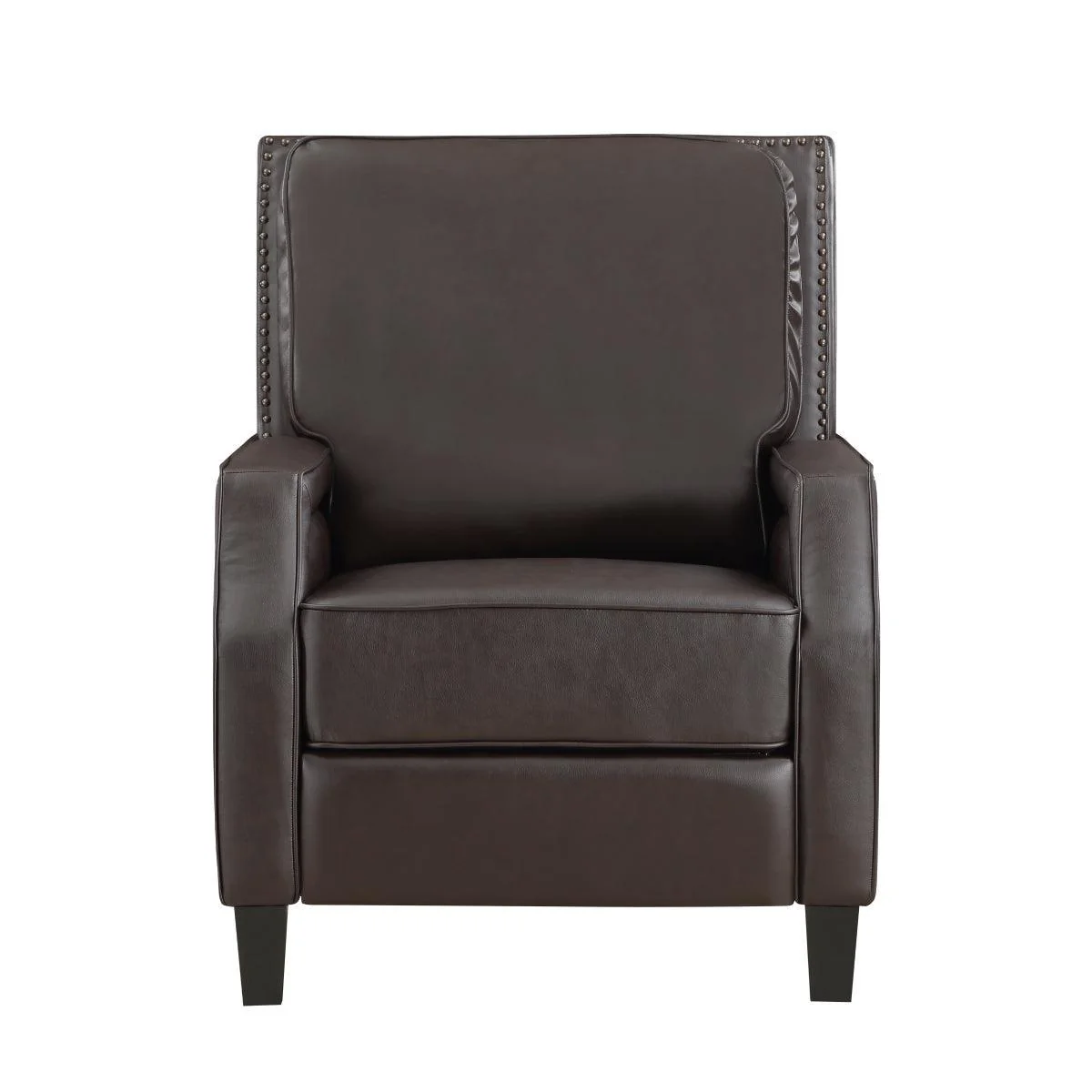 Berenson Dark Brown Faux Leather Recliner - Image 1