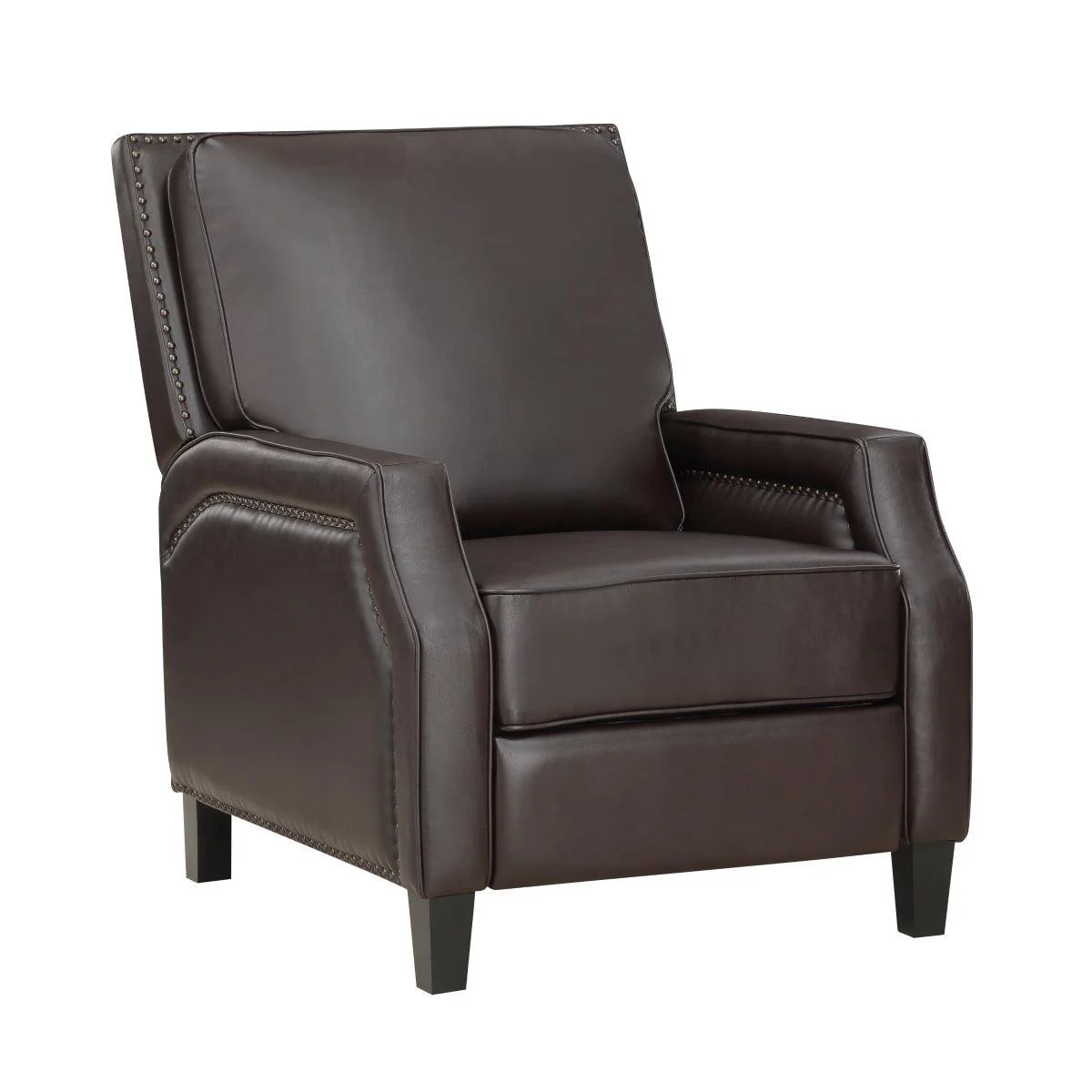 Berenson Dark Brown Faux Leather Recliner - Image 2