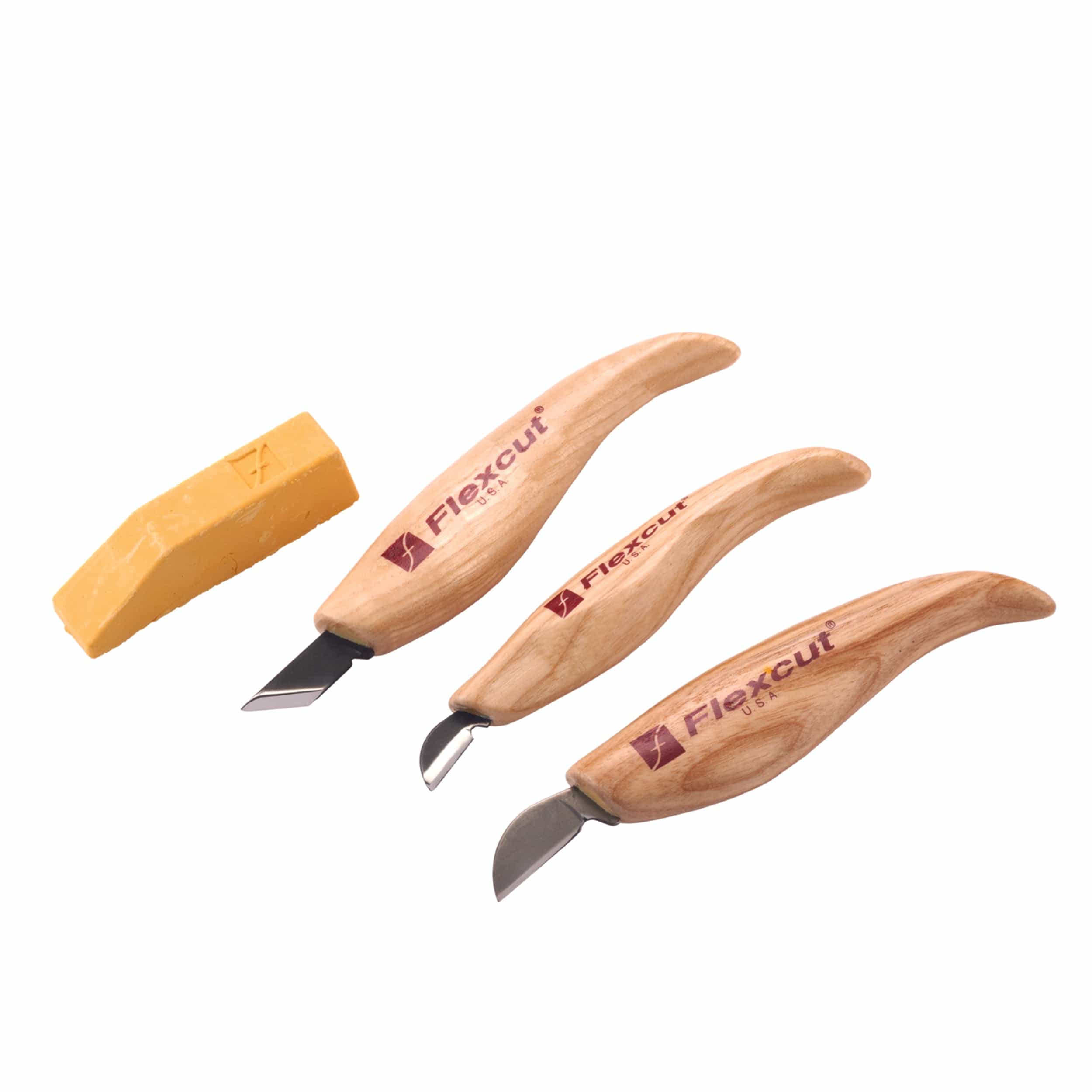 Chip Carving Tool Set with Sharpening Compound – 3 Piece