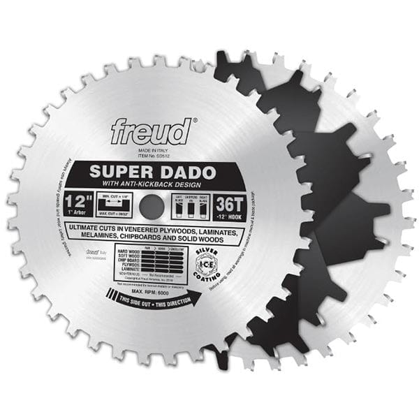 Super Dado Set – 36 Teeth – 12″ Blade – 1″ Arbor
