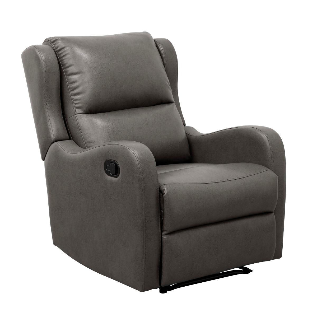 Durant Gray Faux Leather Recliner - Image 2