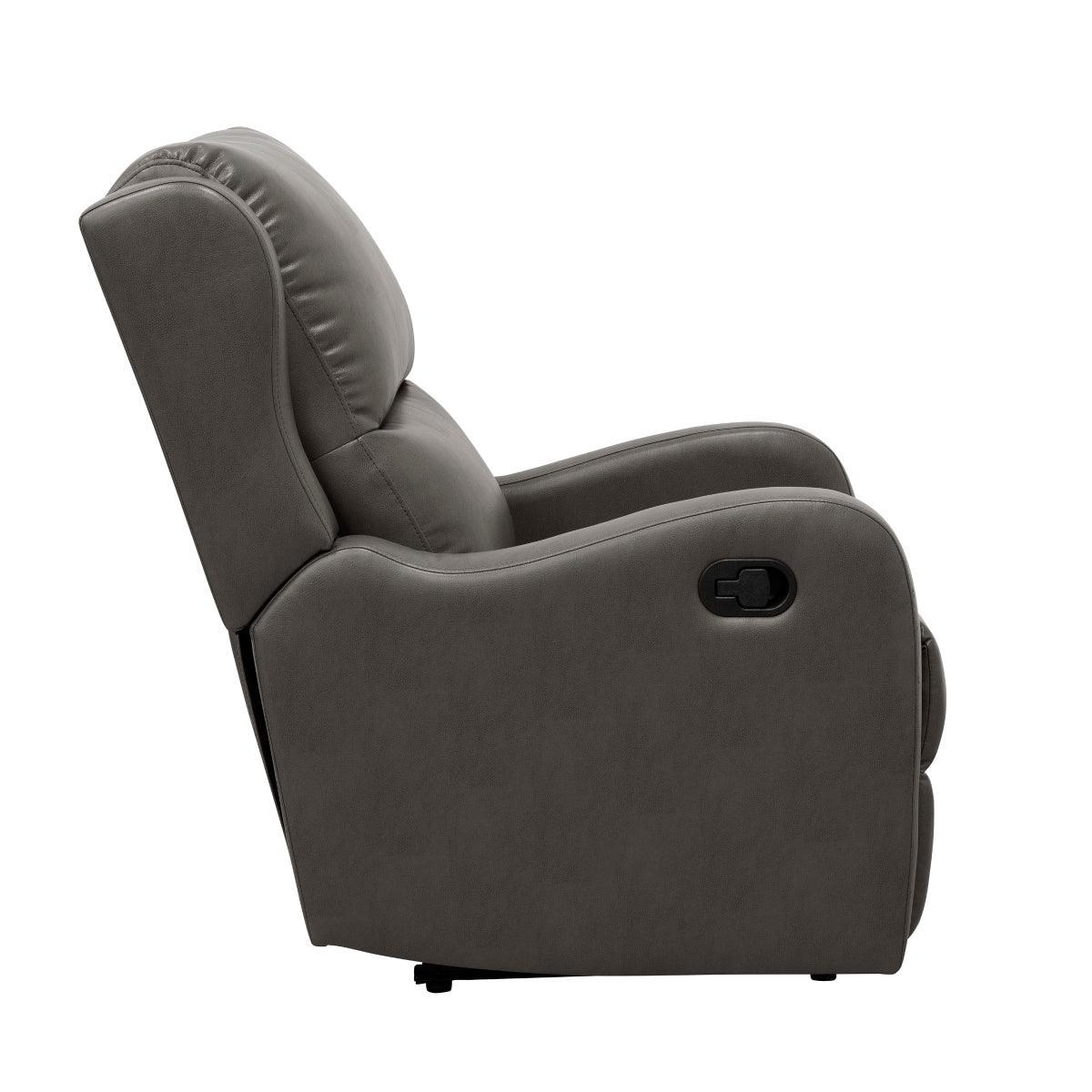 Durant Gray Faux Leather Recliner - Image 3