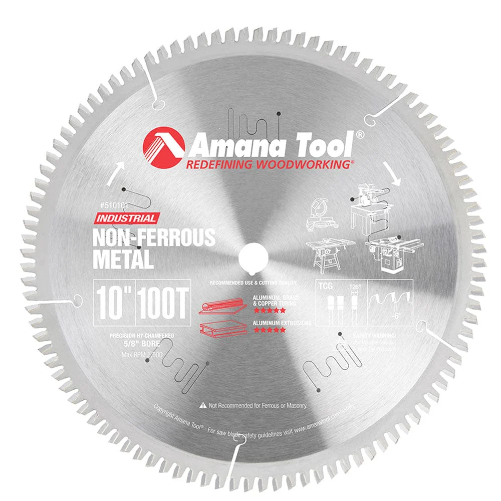 10" X 100T Non Ferrous Blade, 5/8" Bore, TCG - Image 1