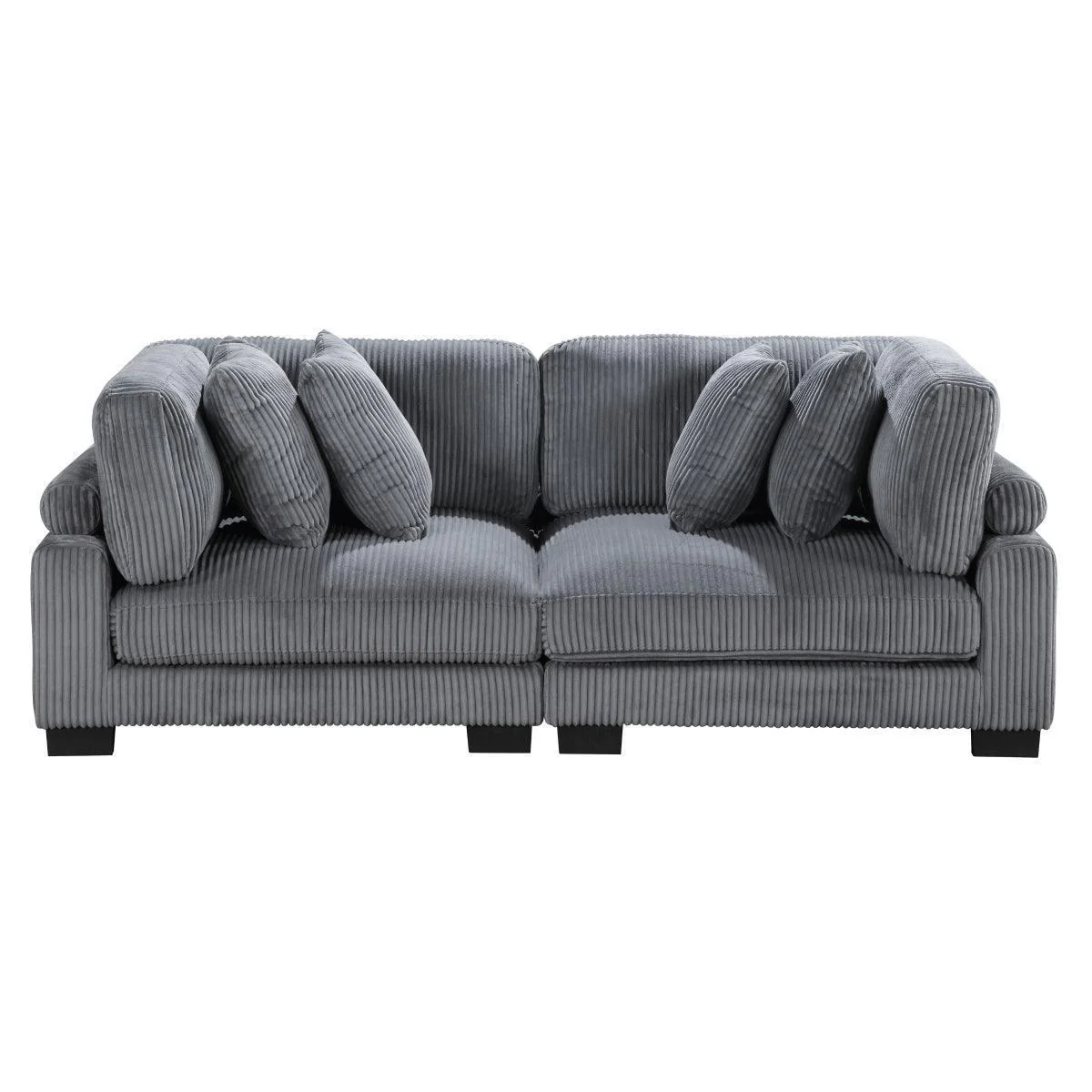 Traverse Gray Cordugoy Fabric Loveseat - Image 1
