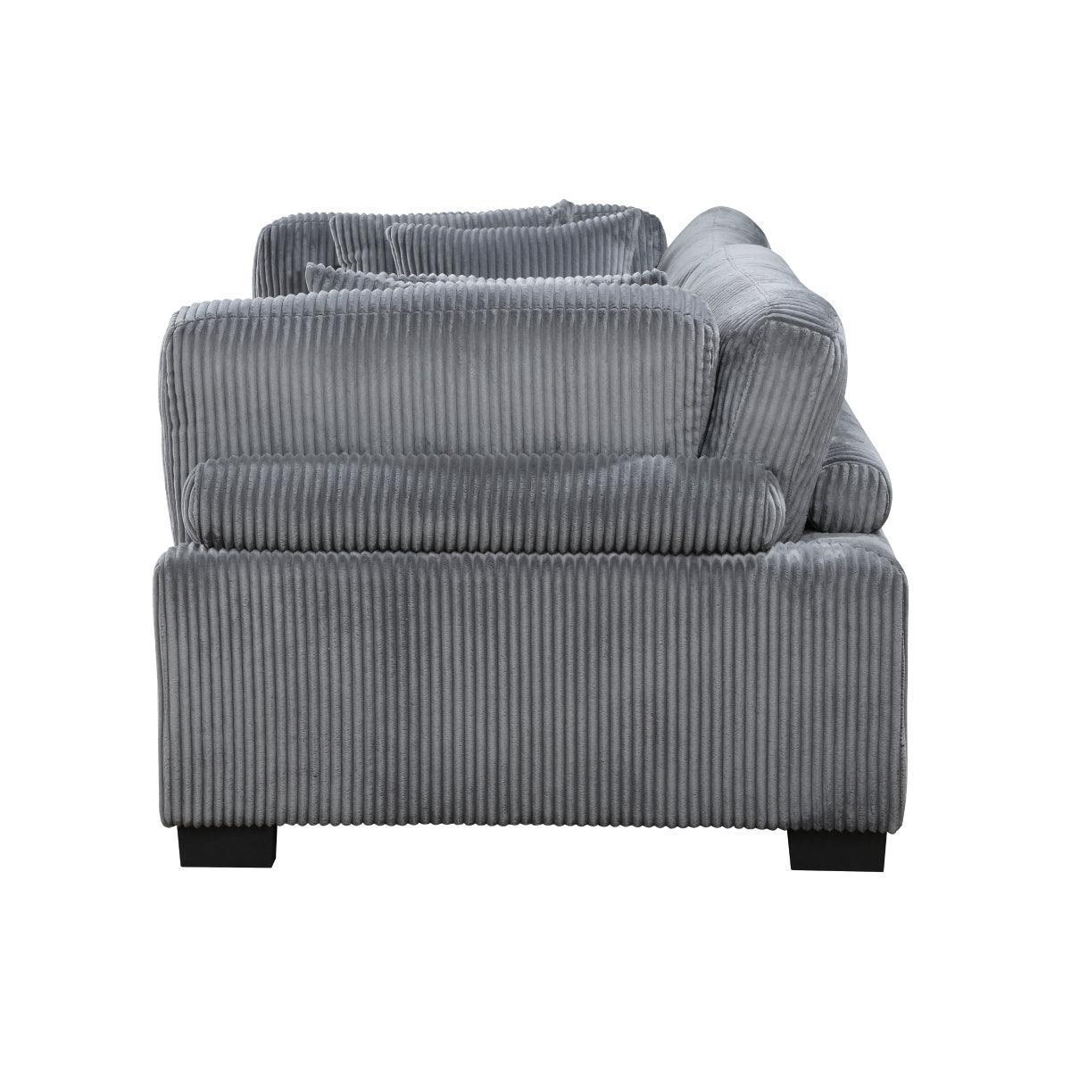 Traverse Gray Cordugoy Fabric Loveseat - Image 3