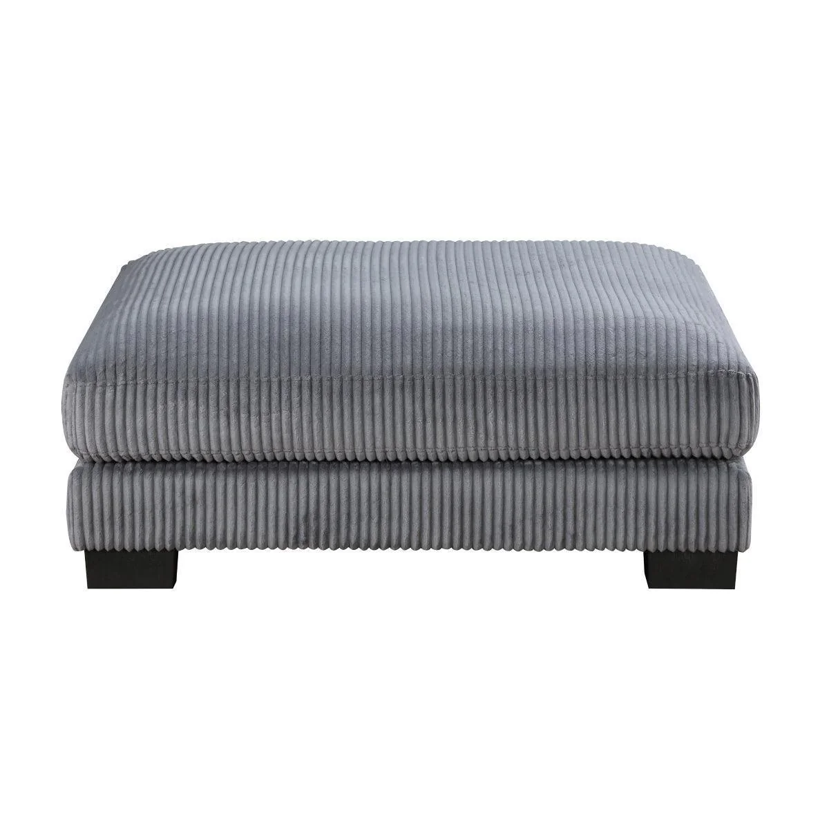 Traverse Gray Cordugoy Fabric Ottoman - Image 1