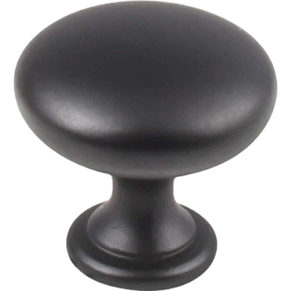 Madison Knob, 1-3/16" Dia.,  Matt Black/Black - Image 1