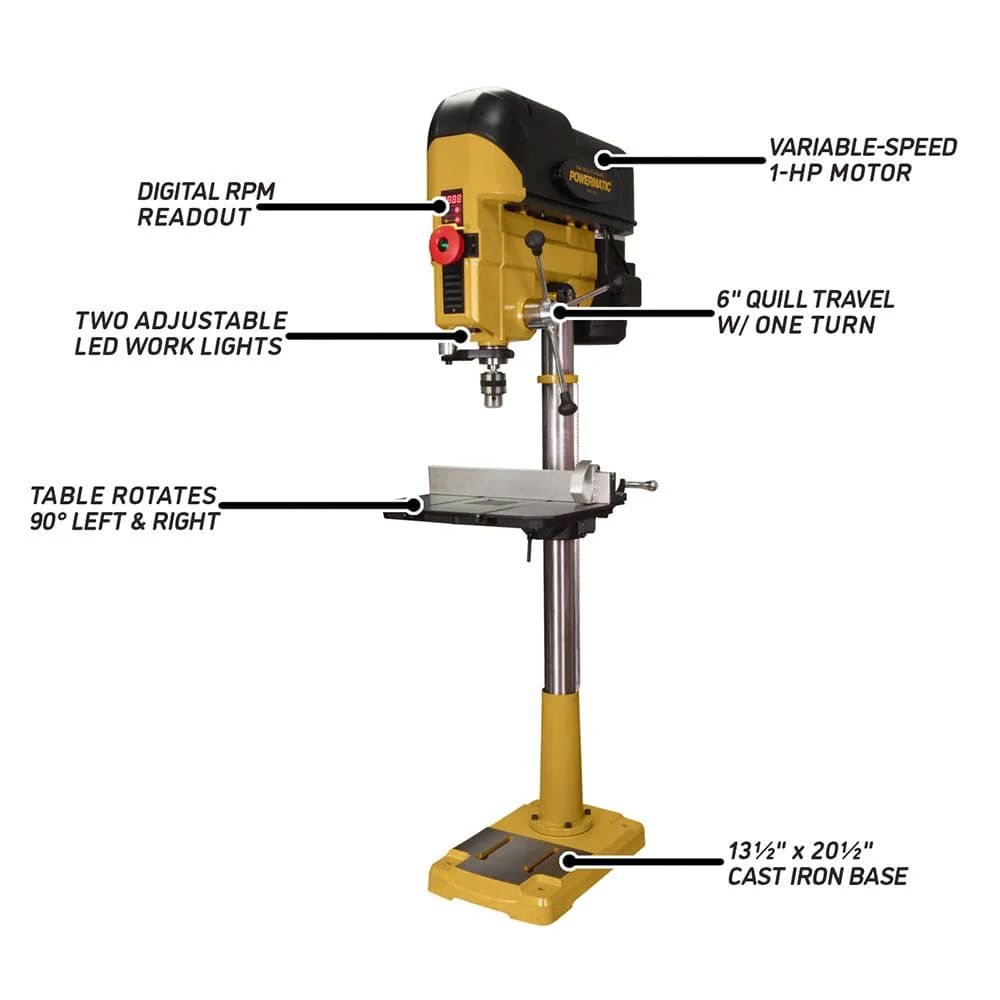 18" Variable Speed Drill Press - 1 HP 1 Ph 115/230V - PM2800B - Image 2