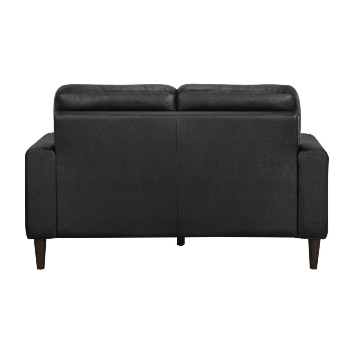Lewes Black Leather Loveseat - Image 3