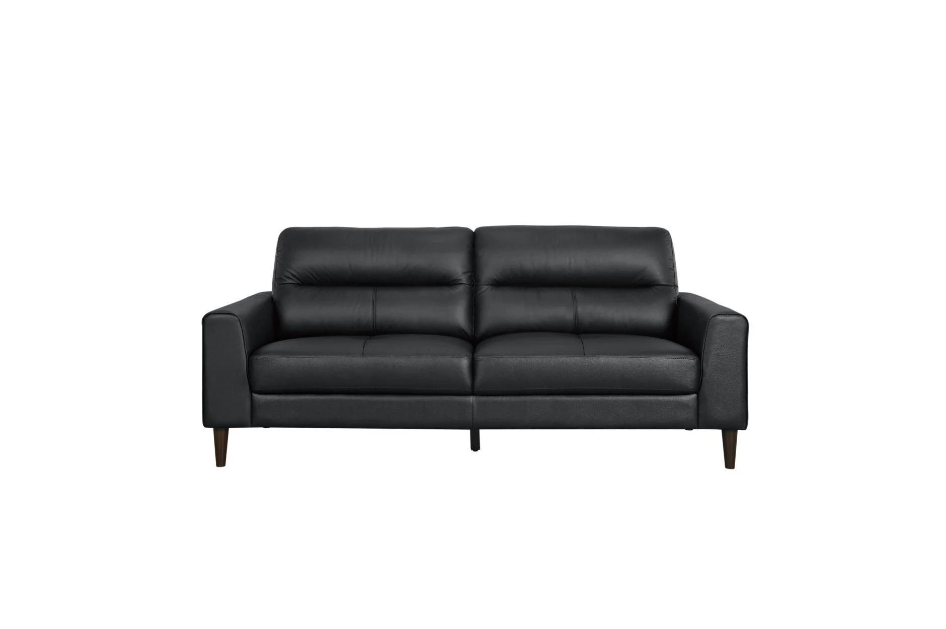 Lewes Black Leather Living Room Set - Image 3