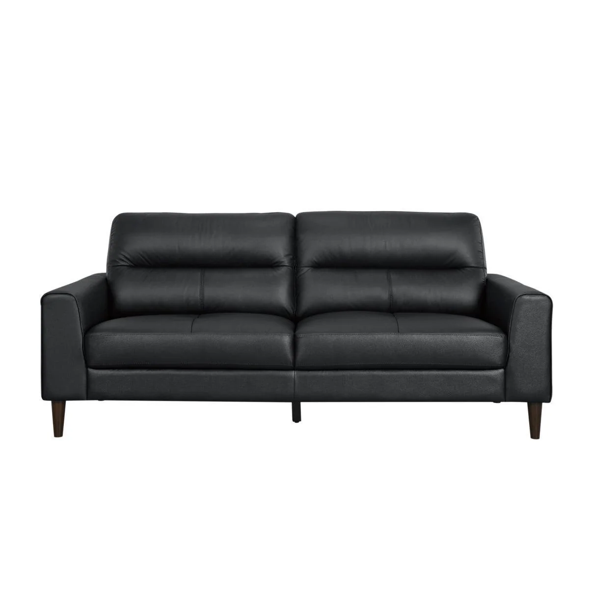 Lewes Black Leather Sofa - Image 1