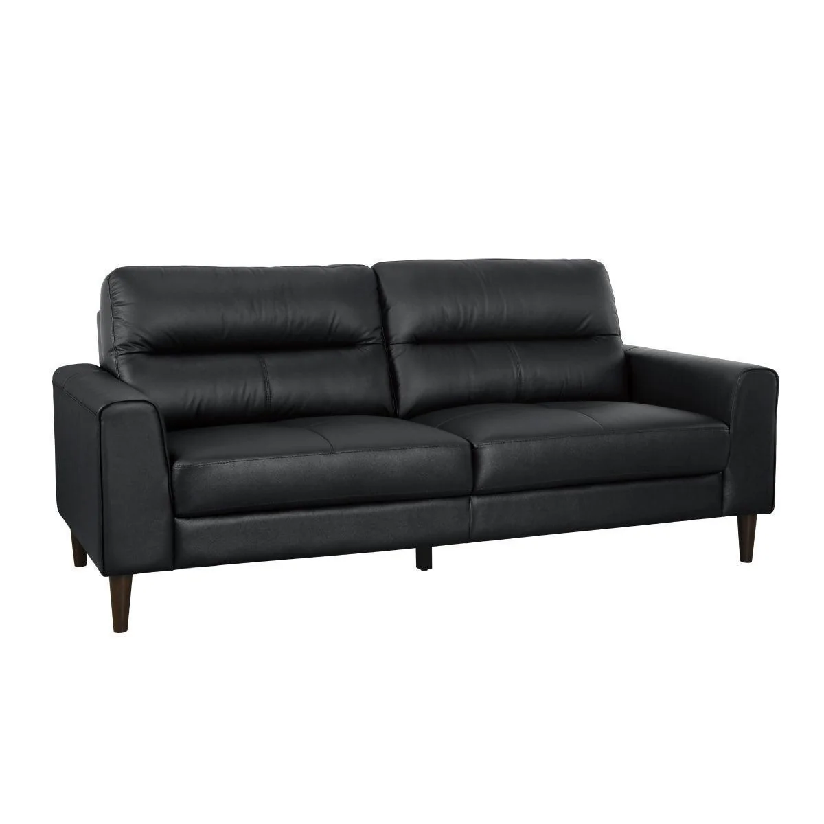 Lewes Black Leather Sofa - Image 2