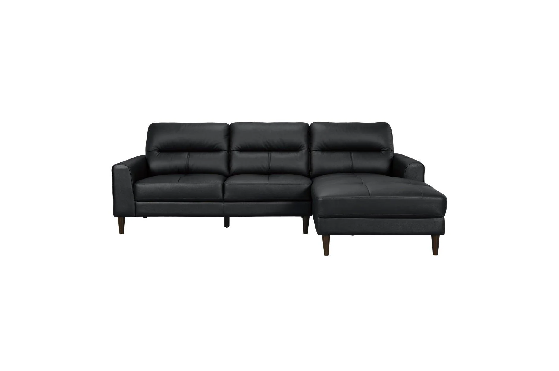 Lewes Black Leather Sectional - Image 2