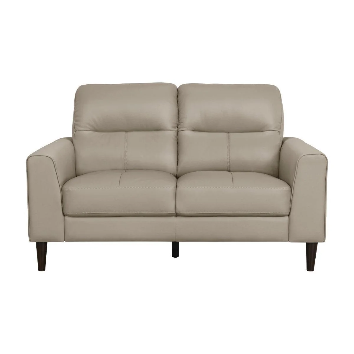 Lewes Latte Leather Loveseat - Image 1