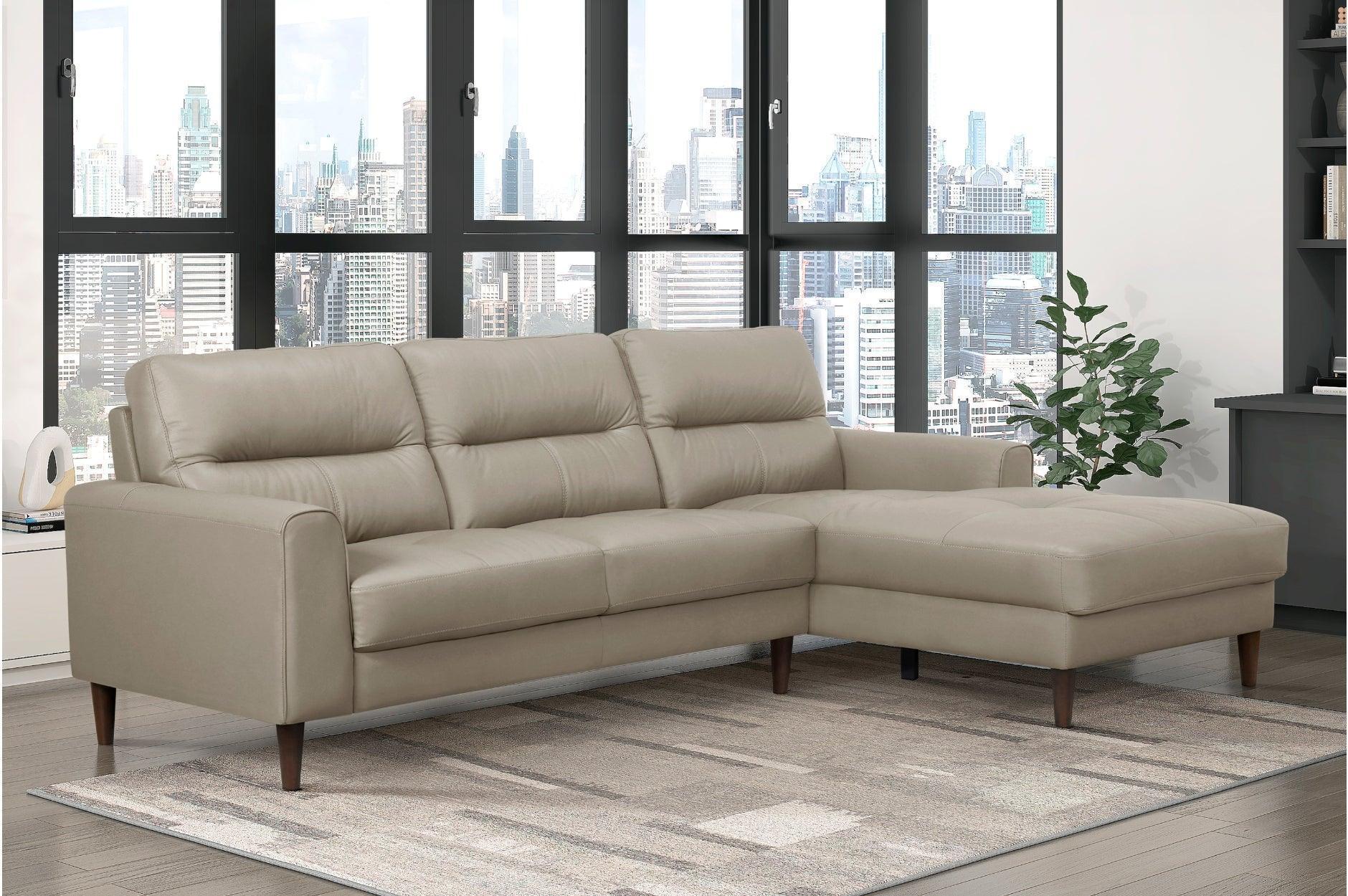 Lewes Latte Leather Sectional - Image 1