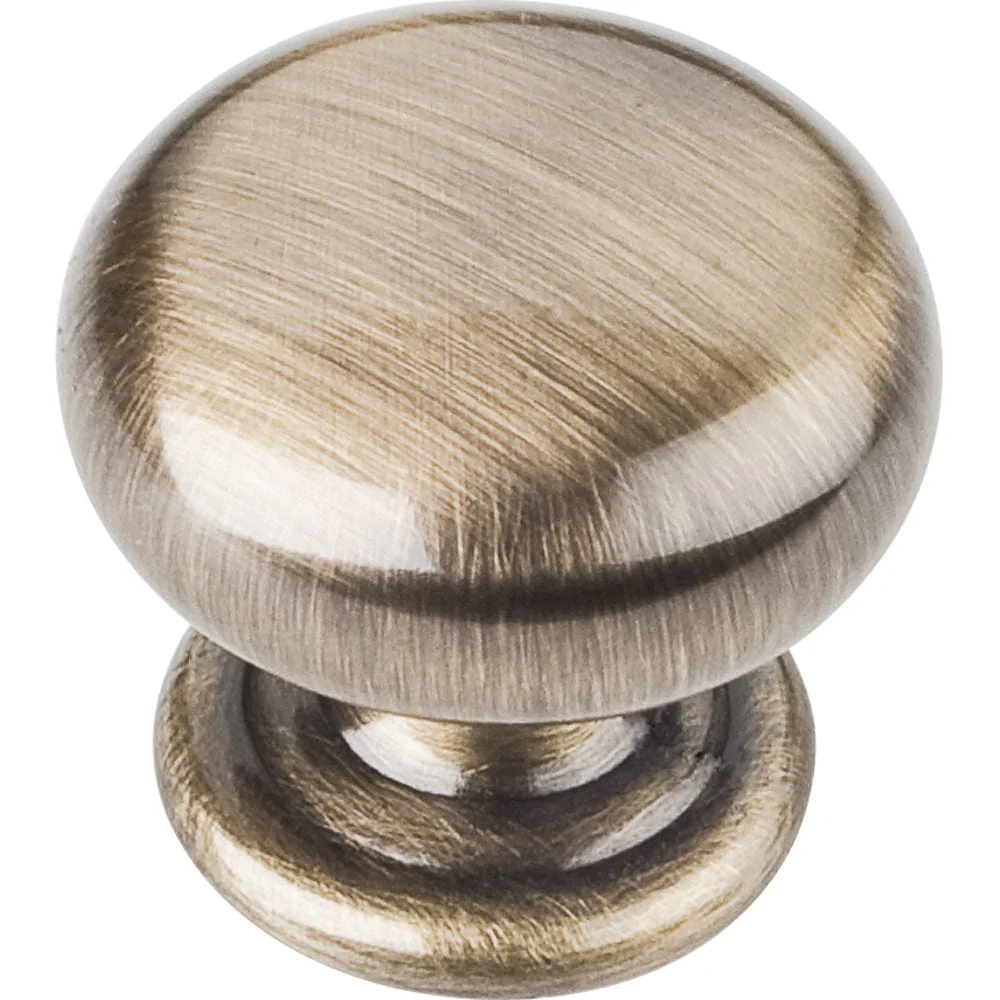 Florence Knob, 1-1/4" Dia.,  Brushed Antique Brass - Image 1