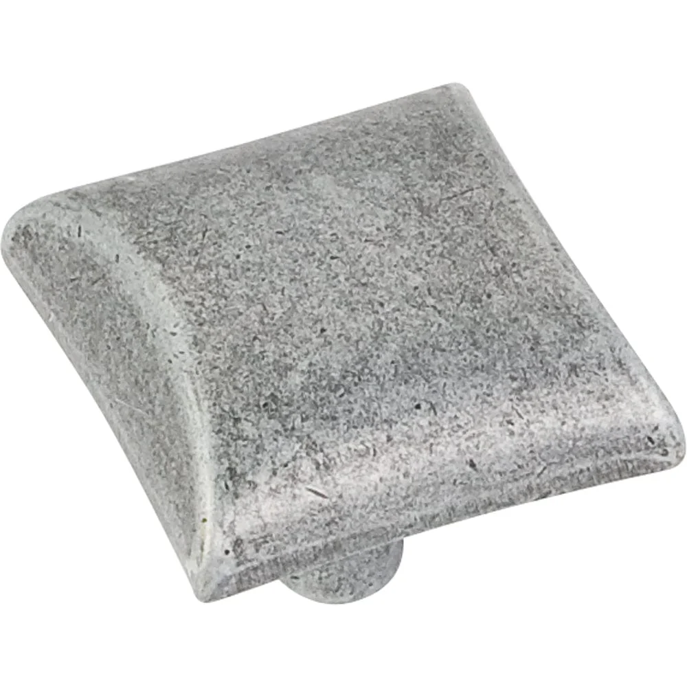 Glendale Knob, 1-1/8" O.L.,  Distressed Antique Silver - Image 1