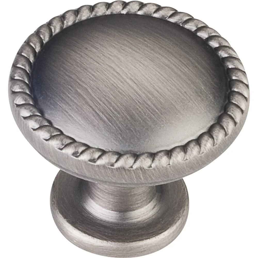 Lindos Round Knob, 1-1/4" Dia.,  Brushed Pewter - Image 1