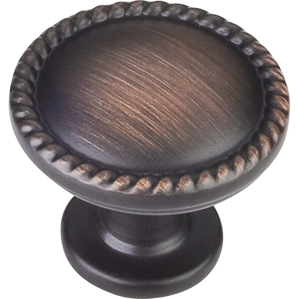 Lindos Round Knob, 1-1/4" Dia.,  Brushed Oil Rubbed Bronze - Image 1