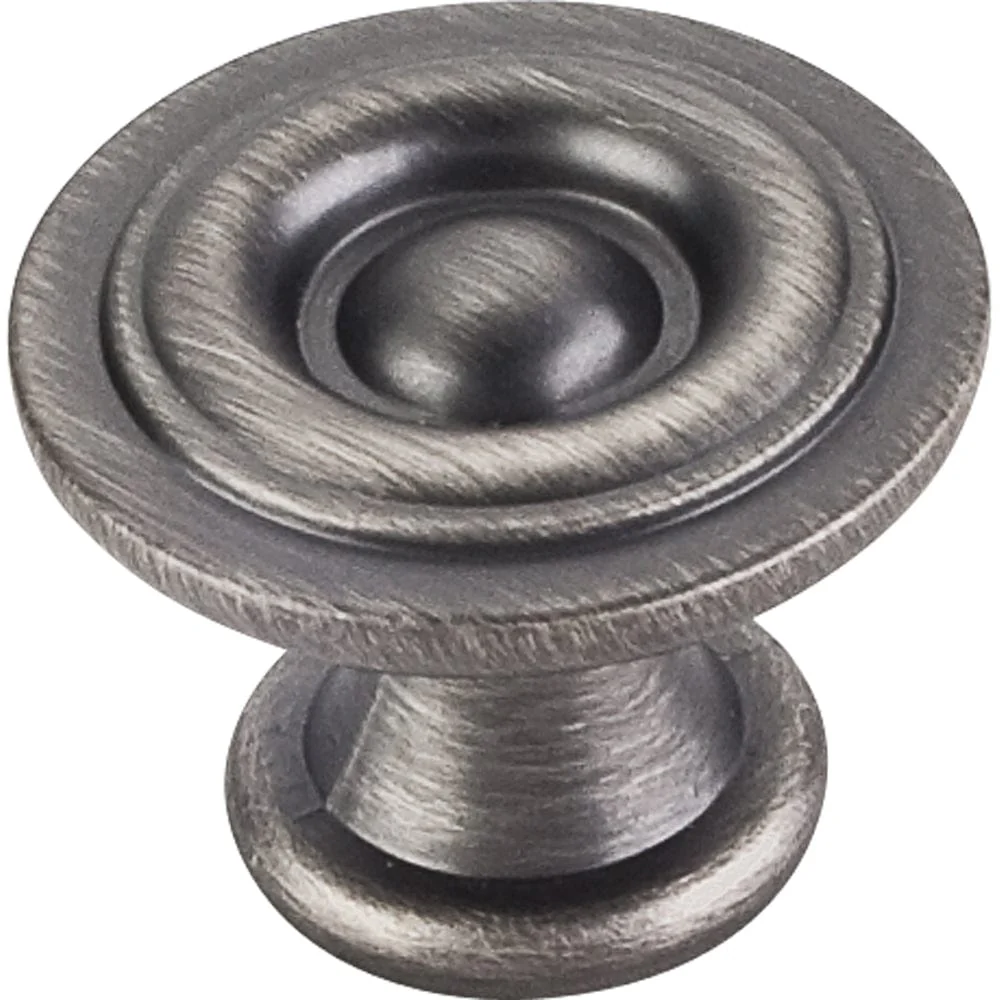 Syracuse Knob, 1-3/16" O.L., Brushed Pewter - Image 1