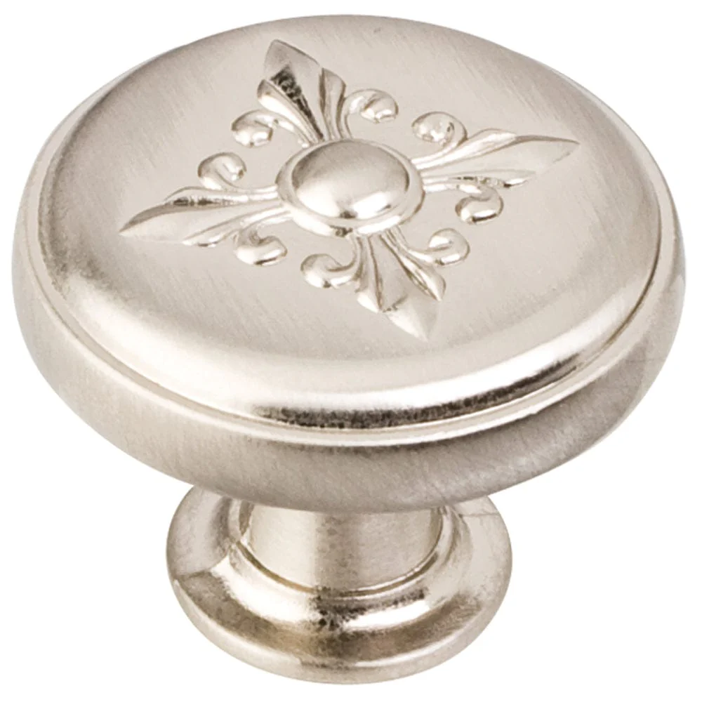Lafayette Baroque Knob, 1-3/8" Dia.,  Satin Nickel - Image 1