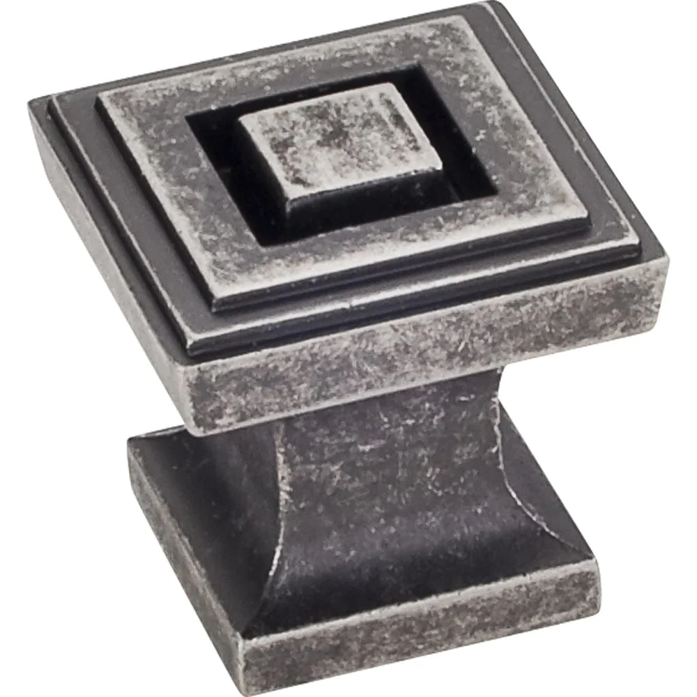Delmar Knob 1" O.L., Distressed Pewter - Image 1