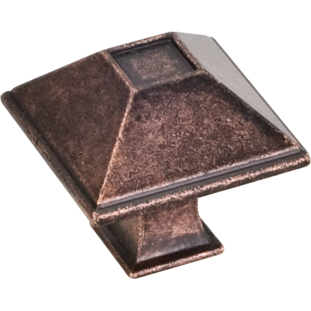 Tahoe Small Knob, 1-1/4" O.L., Distressed Oil Rubbed Bronze - Image 1