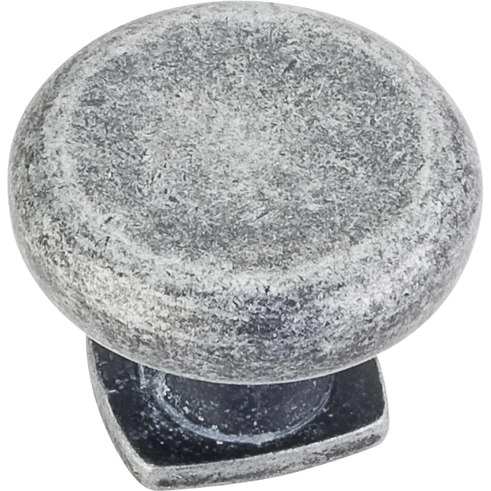 Belcastel 1 Knob, 1-3/8" Dia.,  Distressed Antique Silver - Image 1