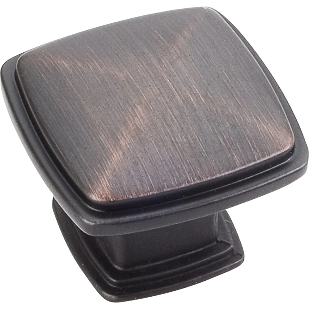 Milan 1 Plain Square Knob, 1-3/16" O.L.,, Brushed Oil Rubbed Bronze - Image 2