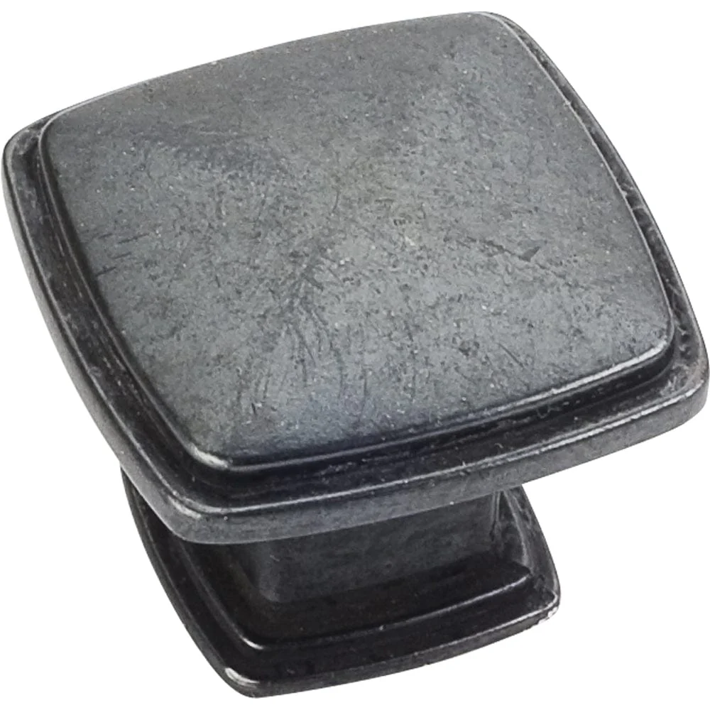 Milan 1 Plain Square Knob, 1-3/16" O.L.,, Gun Metal - Image 1