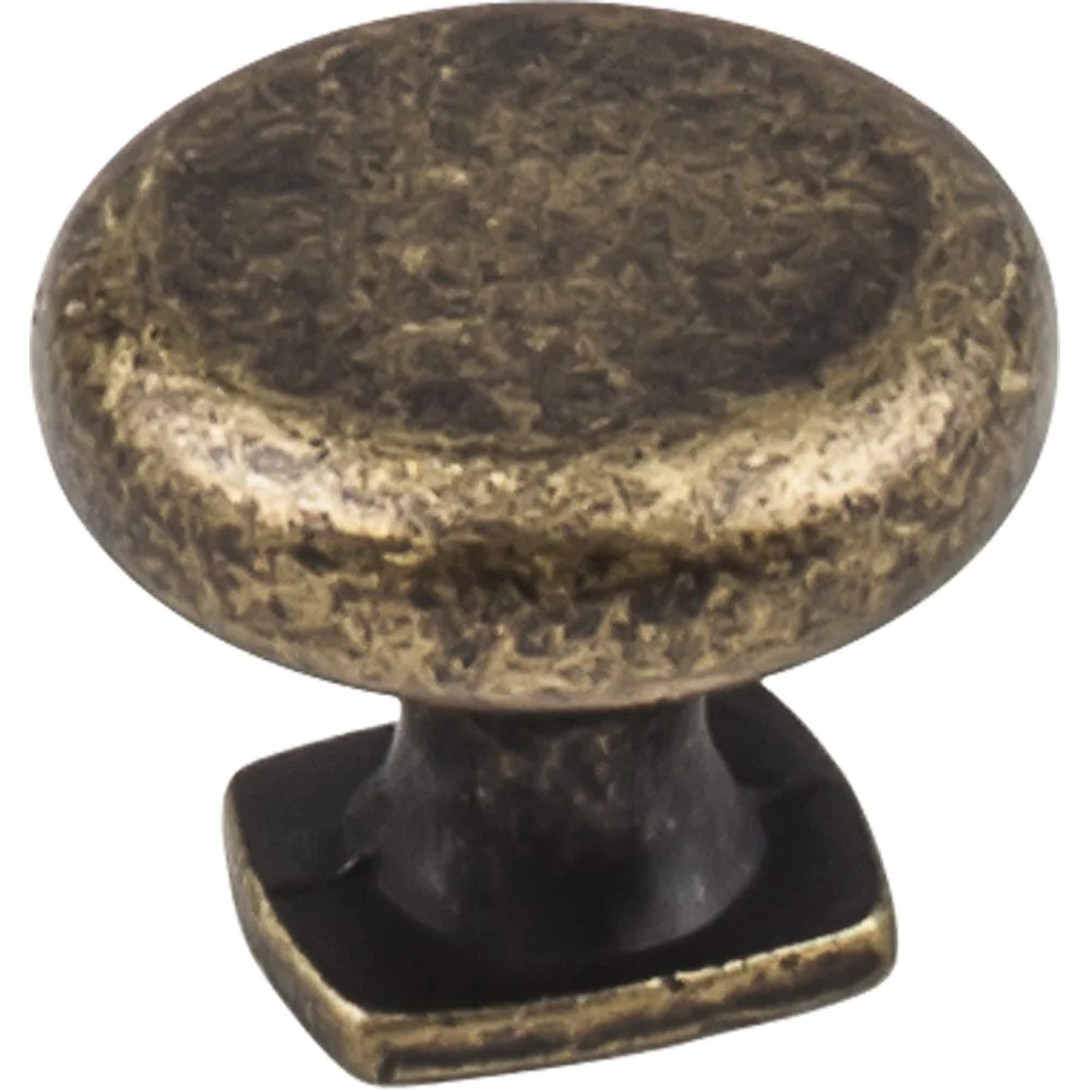 Belcastel 1 Knob, 1-3/8" Dia.,  Distressed Antique Brass - Image 1