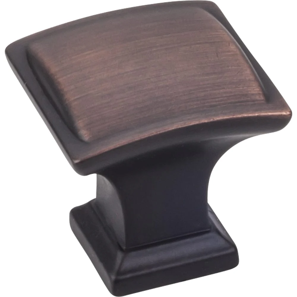 Annadale Square Pillow Top Knob, 1-1/4" O.L., Brushed Oil Rubbed Bronze - Image 1
