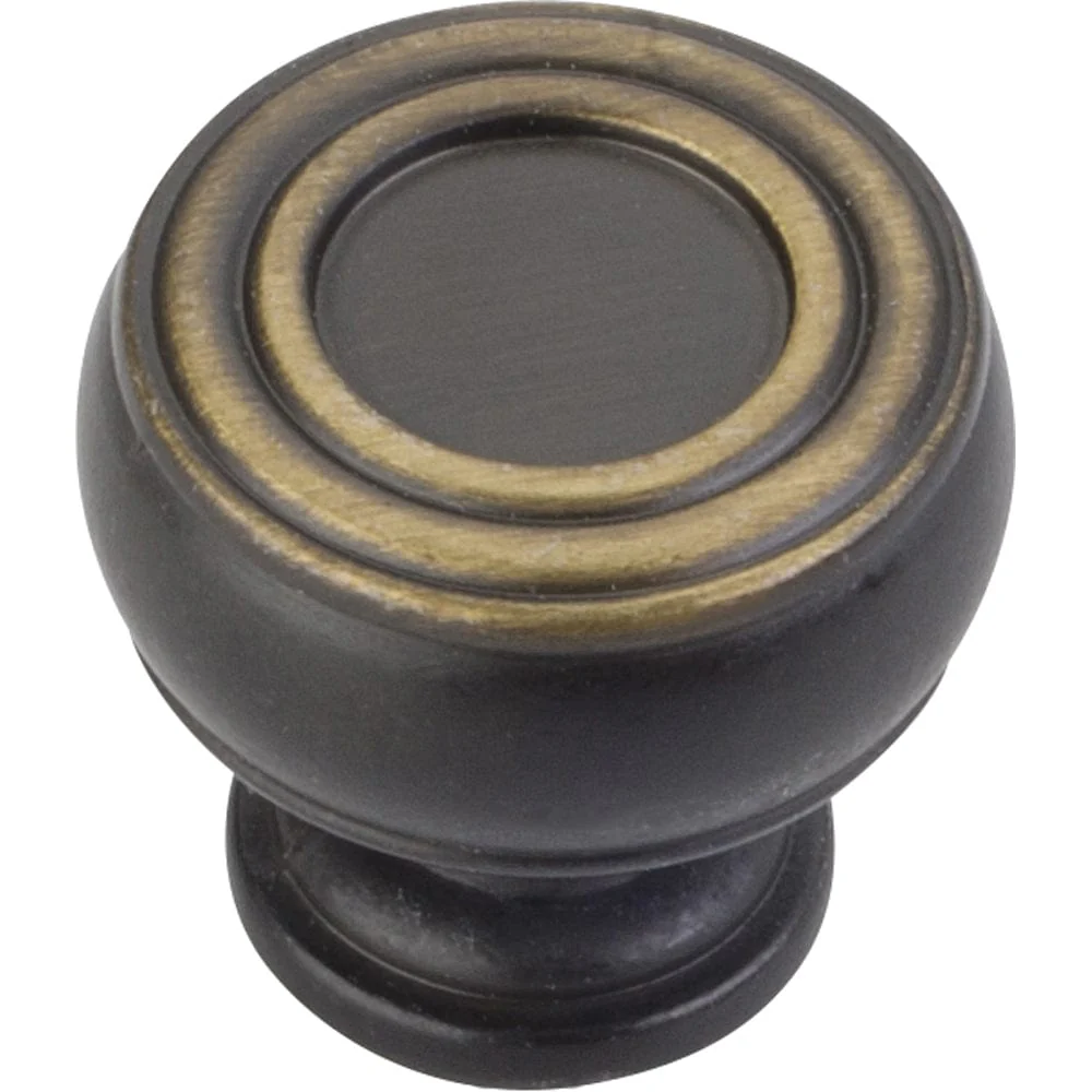 Bremen 2 Barrel Knob, 1-3/16" Dia.,  Antique Brushed Satin Brass - Image 1