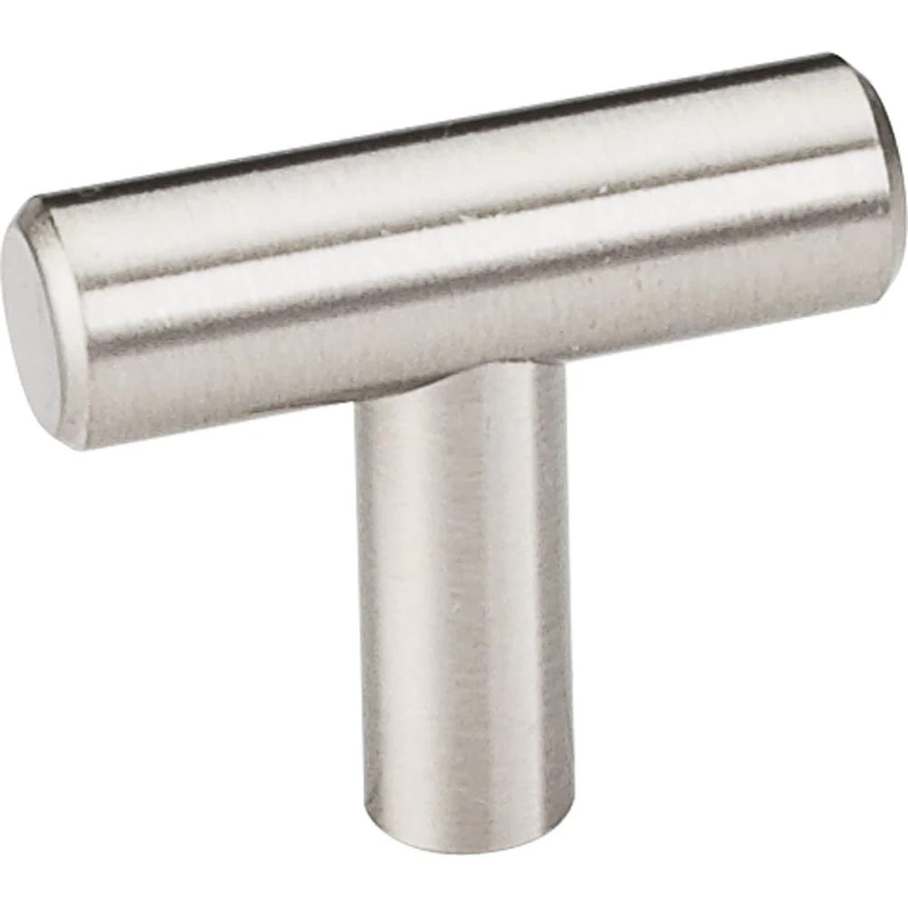Naples "T" Knob, 1-9/16" O.L.,, Satin Nickel - Image 1