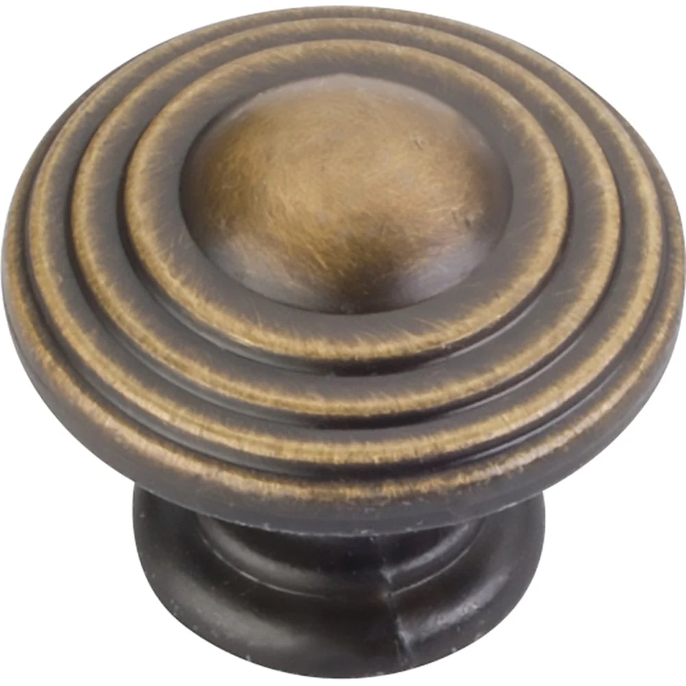Bremen 2 Stacked Knob, 1-1/4" Dia.,  Antique Brushed Satin Brass - Image 1