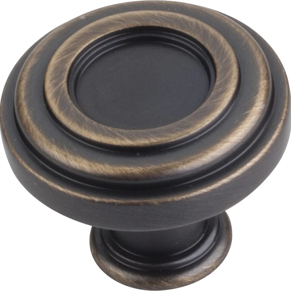 Lafayette Knob, 1-3/8" Dia.,  Antique Brushed Satin Brass - Image 1