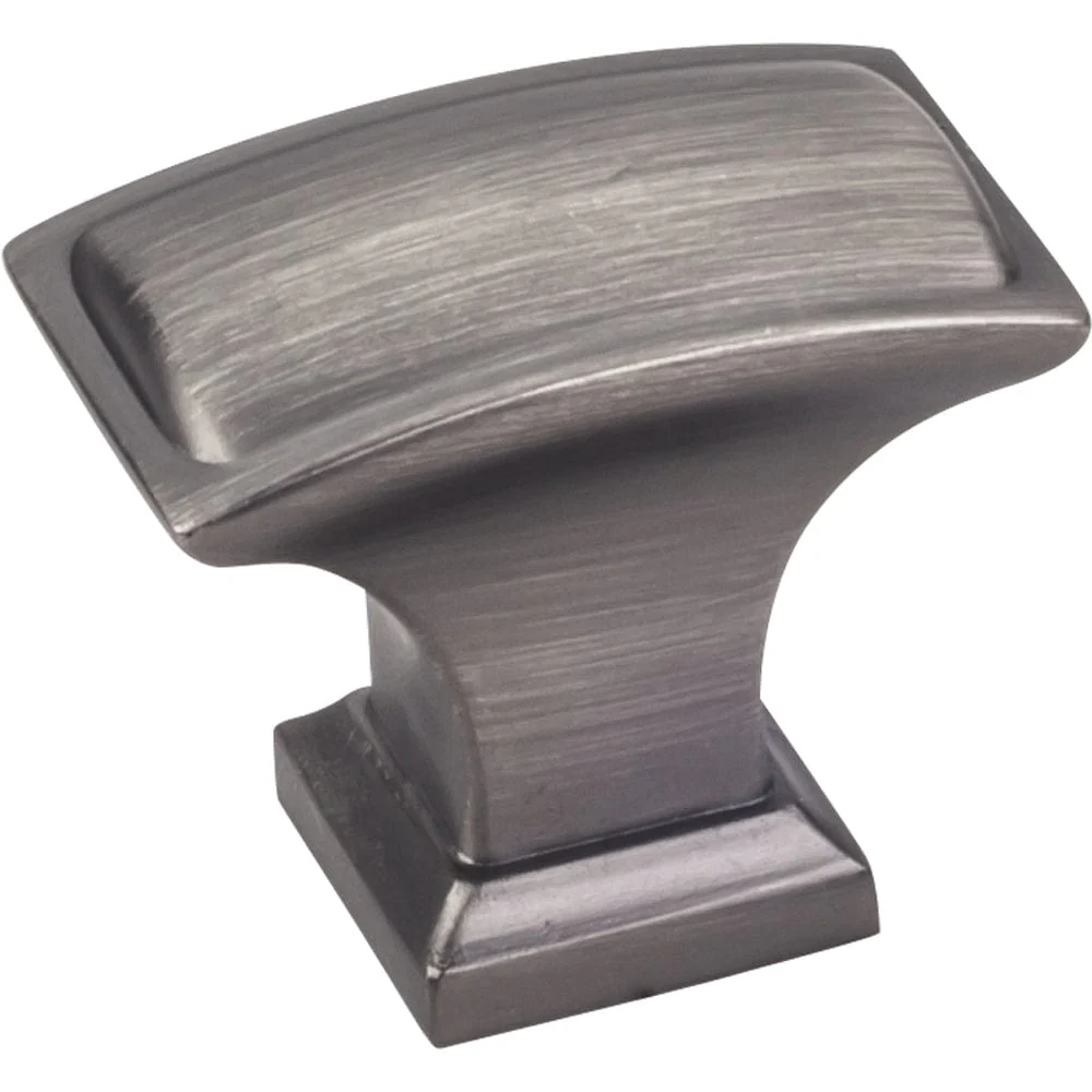 Annadale Rectangle Pillow Top Knob, 1-1/2" O.L.,  Brushed Pewter - Image 2