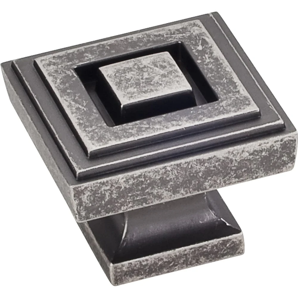 Delmar Large Knob, 1-1/4" O.L., Distressed Pewter - Image 1