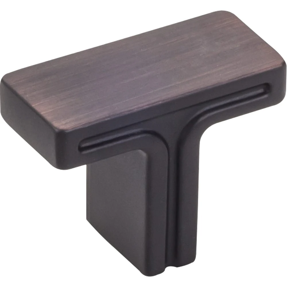 Anwick Rectangle Knob, 1-3/8" O.L., Brushed Oil Rubbed Bronze - Image 1