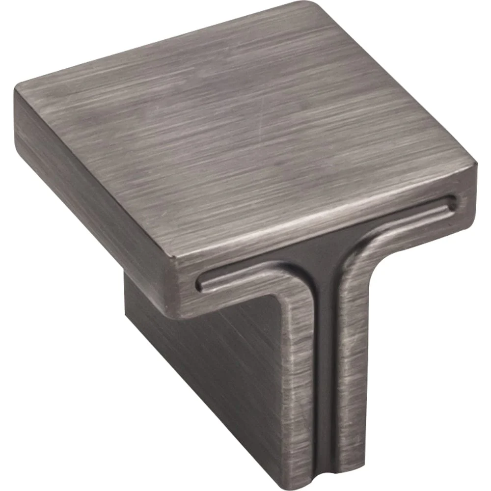 Anwick Square Knob, 1-1/8" O.L., Brushed Pewter - Image 1