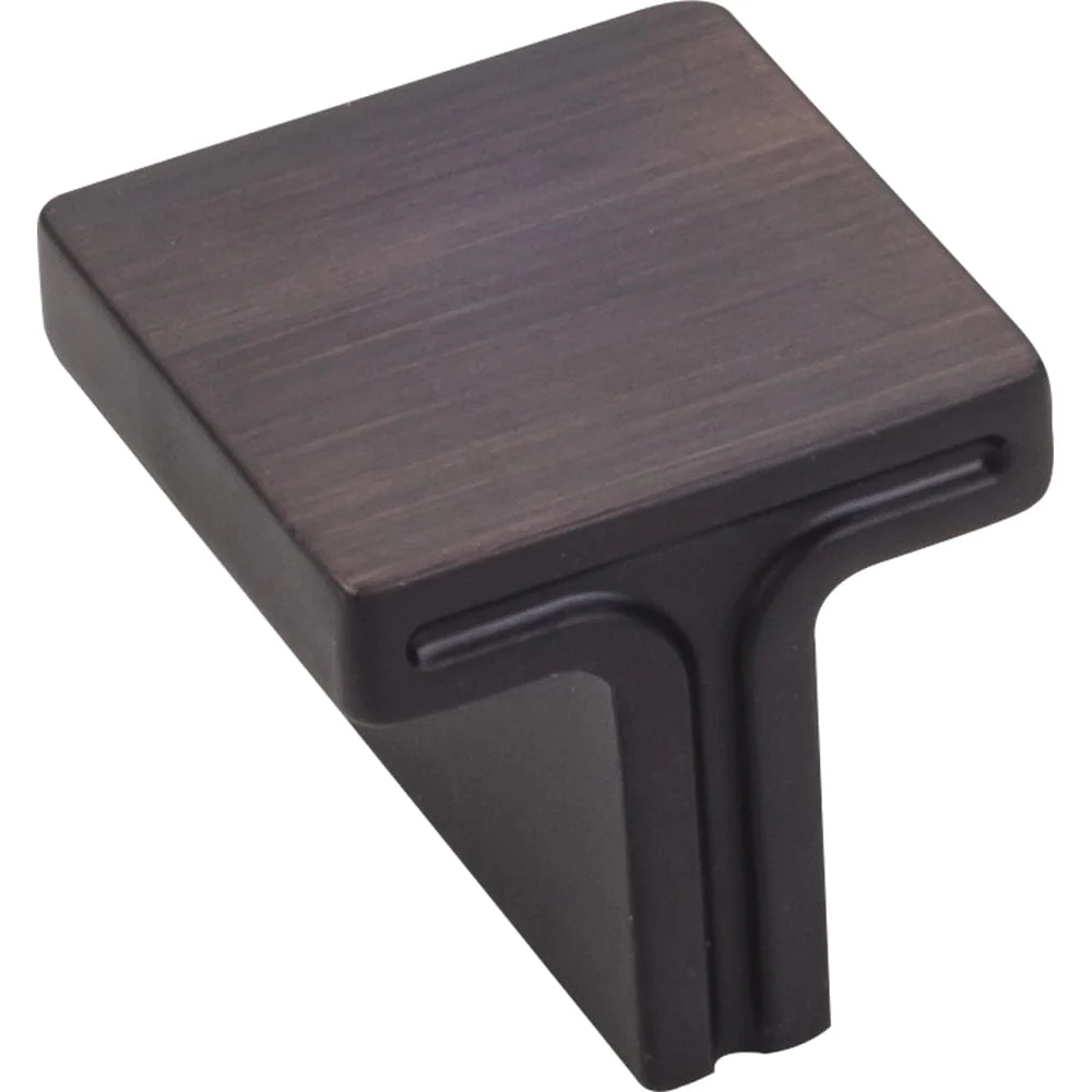 Anwick Square Knob, 1-1/8" O.L., Brushed Oil Rubbed Bronze - Image 1